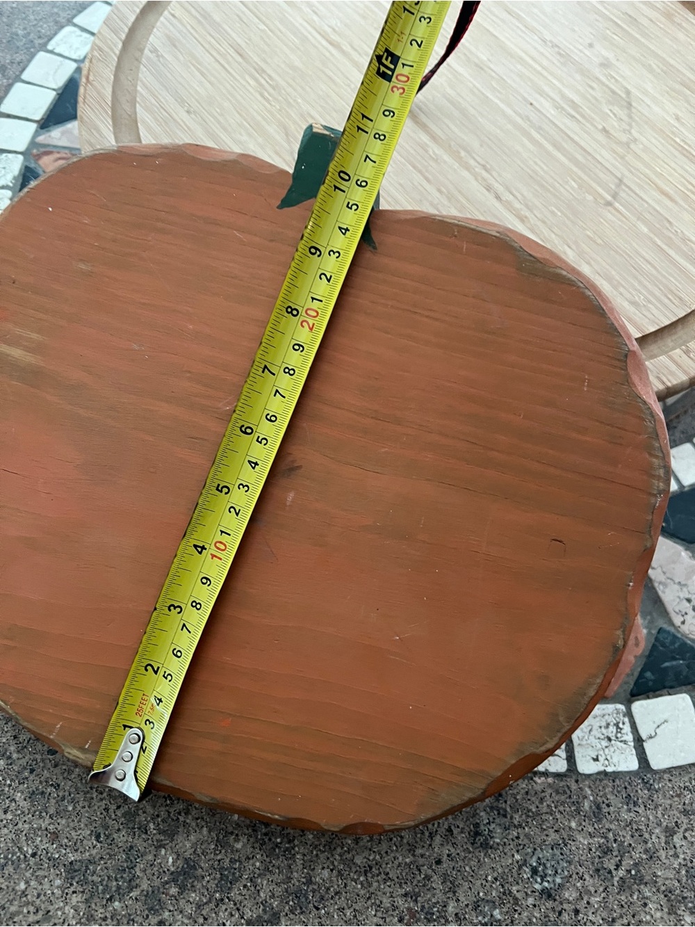 Handcrafted Orange Wooden Pumpkin Fall Halloween Thanksgiving decor Accent - Picture 5 of 8
